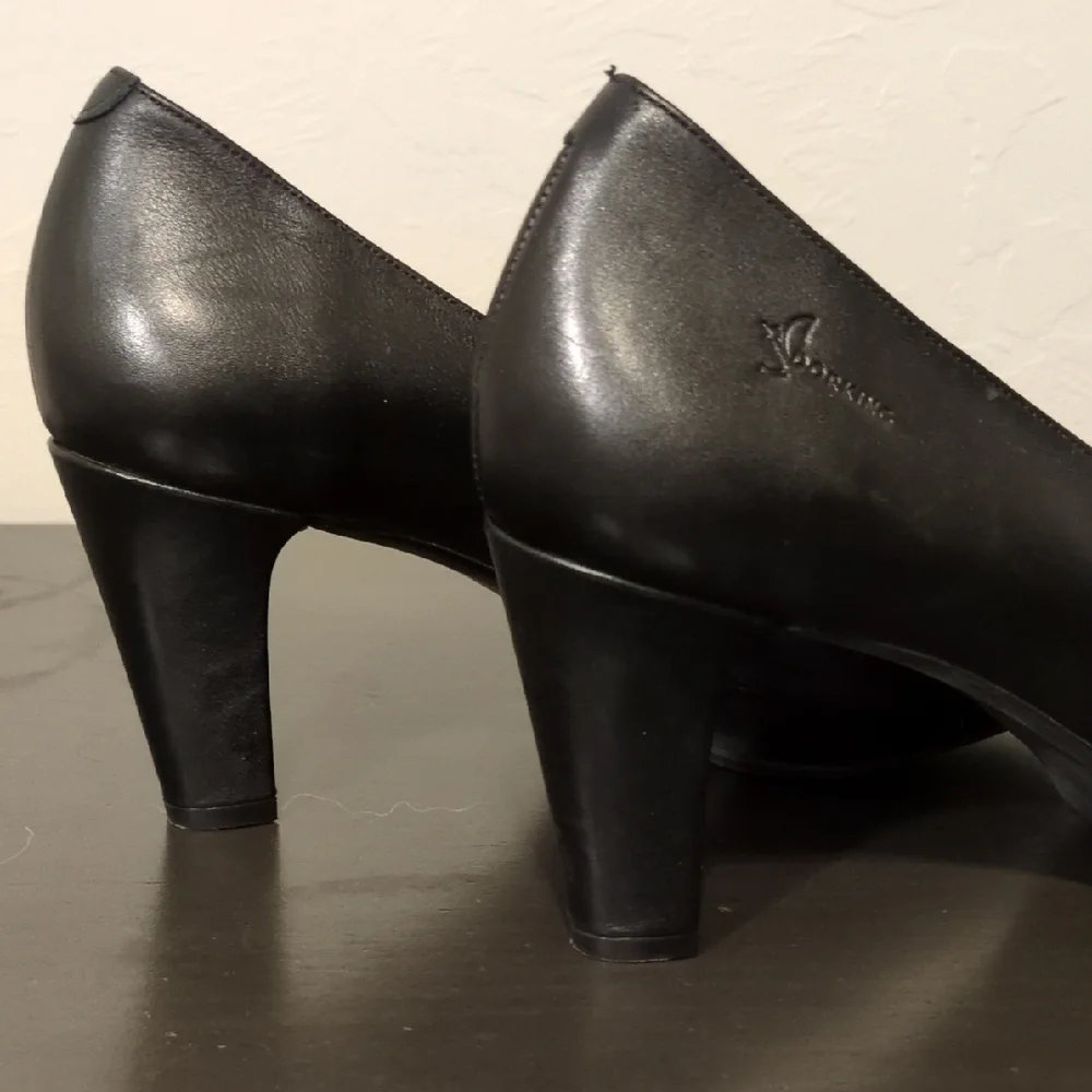 DorKing Black Peep-Toe Heels Quiet Luxury Comfort Sexy Open Toe High Quality - Picture 2 of 6